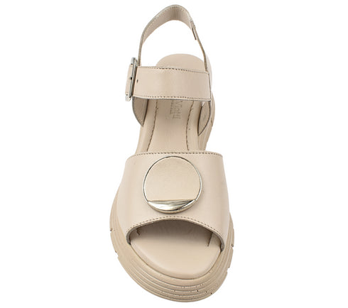 Sandale casual, dama, ANNA VIOTTI, D22-S 488 gri, piele naturala, platforma